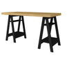 Office Table Art 6057 Desk  135*60*75Cm Elm/Black  (Limited 3 Months Warranty)