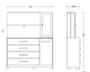 Dresser Ilhabela 18183-307 2 Doors With 4 Drawers  139*169*39Cm Freijo/Titatium  (Limited 3 Months Warranty)