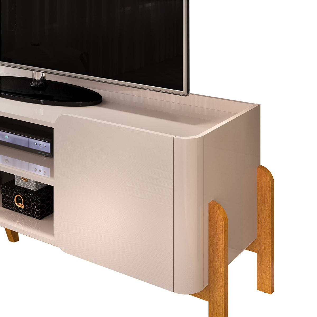 Tv Stand Cher 35790262  180*60.5*44.5Cm Off White  (Limited 3 Months Warranty)