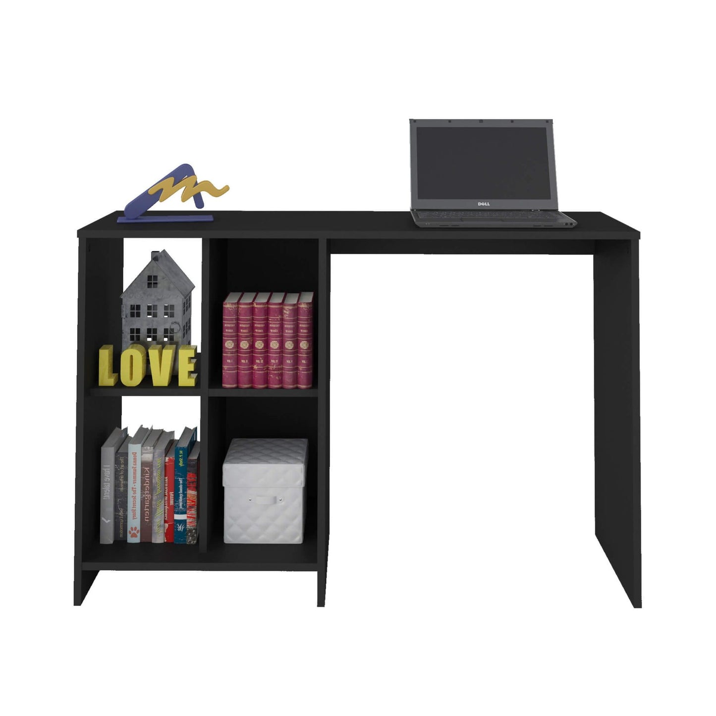 Office Table Matrix 3827 Four Niches  110*35*72.5Cm Black (Limited 3 Months Warranty)
