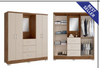 Wardrobe Roma Ref 1181 4 doors with 3 drawers 160*198*46.5cm freijo/off white (limited 3 months warranty)