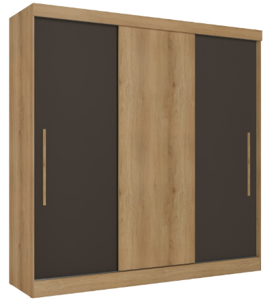 Wardrobe Vision 5872 3 Sliding Doors  W200*H200*D55Cm Cappucinno/Cacau (Limited 3 Months Warranty)
