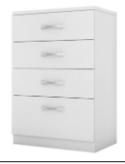 Commode Astral 4460/03 4 Drawers 62*86*41 Cm White (  Limited 3 Months Warranty )