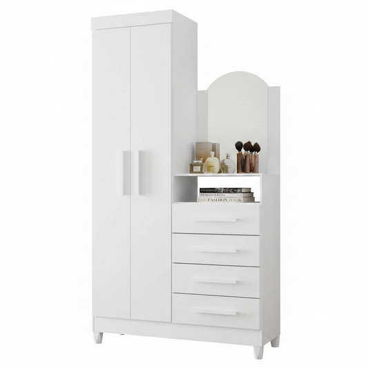 Dresser New Capri 9732-293 2 Doors With 4 Drawers  103*179*38Cm White  (Limited 3 Months Warranty)