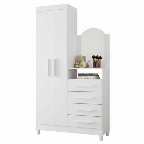 Dresser New Capri 9732-293 2 Doors With 4 Drawers  103*179*38Cm White  (Limited 3 Months Warranty)