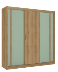 Wardrobe Ibiza 5807 3 Sliding Doors   227*230*58 Cm Cappuccino / Menta  (Limited 3 Months Warranty)