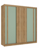 Wardrobe Ibiza 5807 3 Sliding Doors   227*230*58 Cm Cappuccino / Menta  (Limited 3 Months Warranty)