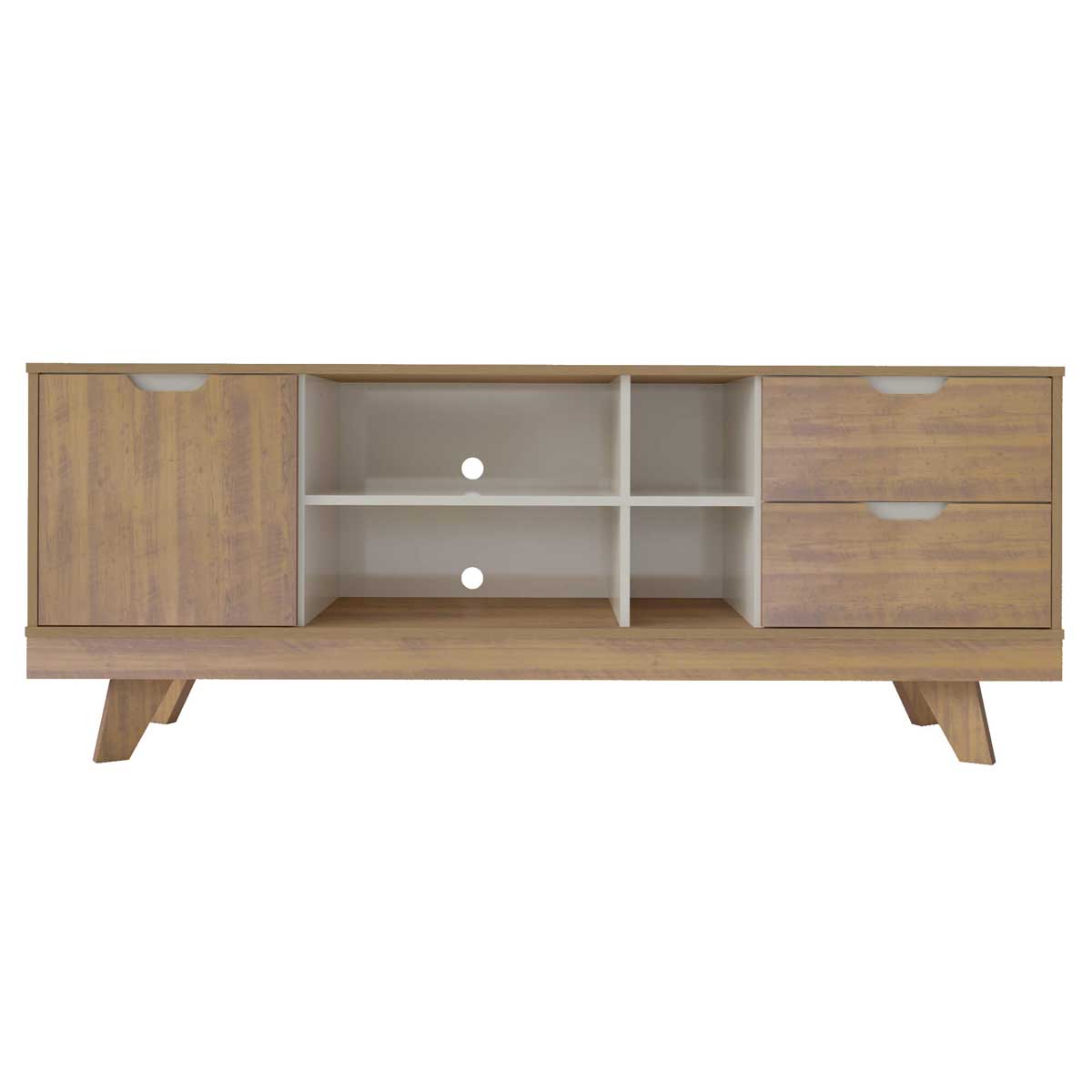 Tv Stand Michigan 4226 Up To 65 / 1 Door + 4 Niches  160*41.5*63Cm Pine/Off White (Limited 3 Months Warranty)