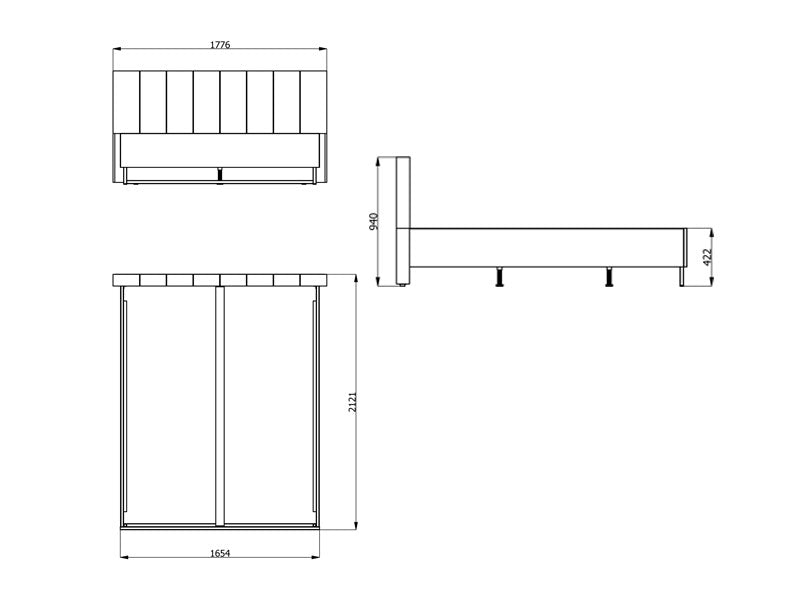 Beds Sardinia 160*200  94.0Cm*177.5Cm*212.0Cm  (Limited 3 Months Warranty)