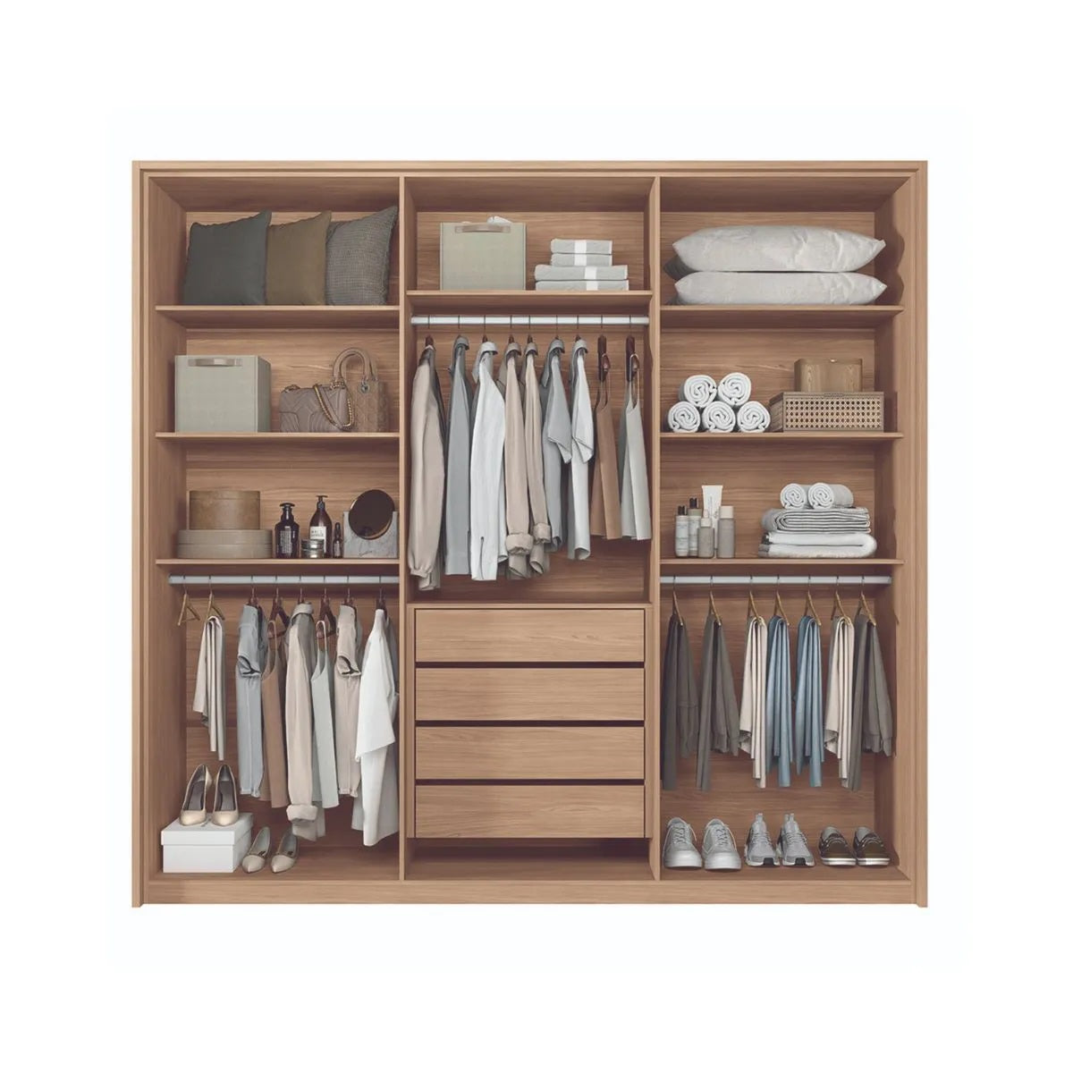 Wardrobe Genova 165212E 6 Doors  Wood/Terracota  (Limited 3 Months Warranty)