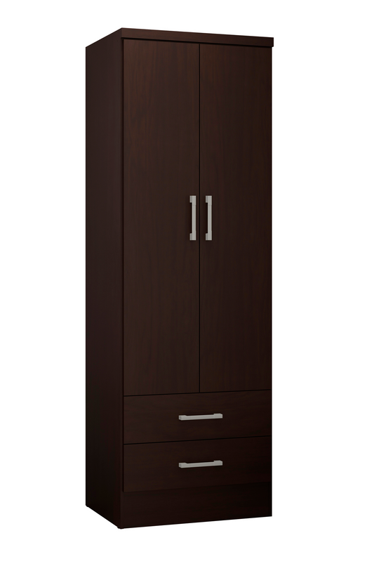 Wardrobe Ref 599 2 Doors With 2 Drawers 60.7*182*46.3Cm Tobacco (Limited 3 Months Warranty)