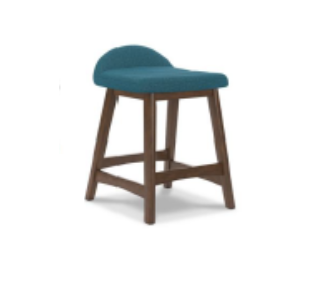 DINING CHAIR LYNCOTT UPHOLSTERED BARSTOOL (2/CN) D615-324 73.0CM*48.2CM*50.1CM BLUE/BROWN