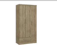 Wardrobe ref 1379 3 doors with 1 drawer 90*182*46.5CM noce ( limited 3 months warranty )