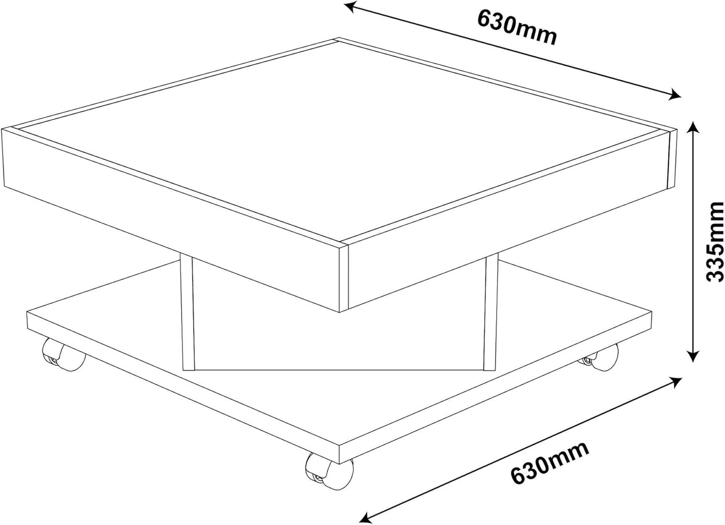 Coffee Table Saara 4614 Space On The Top  63*63*33.5Cm Cherry/Off White  (Limited 3 Months Warranty)