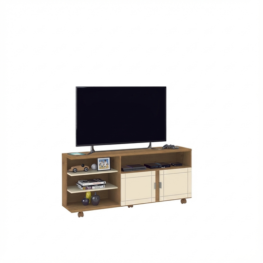 Tv Stand Rio De Janeiro  1190R-355 Rack- 66.5Cm*150.0Cm*38.0Cm Canelato Rustico/ Natura Brilho