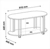 Coffee Table Mundi 4619 Oval Design  91*45*44Cm Cedar/Off White  (Limited 3 Months Warranty)