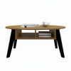Coffee Table Diva 4360 Oval  100*60*44Cm Pine/ Black  (Limited 3 Months Warranty)