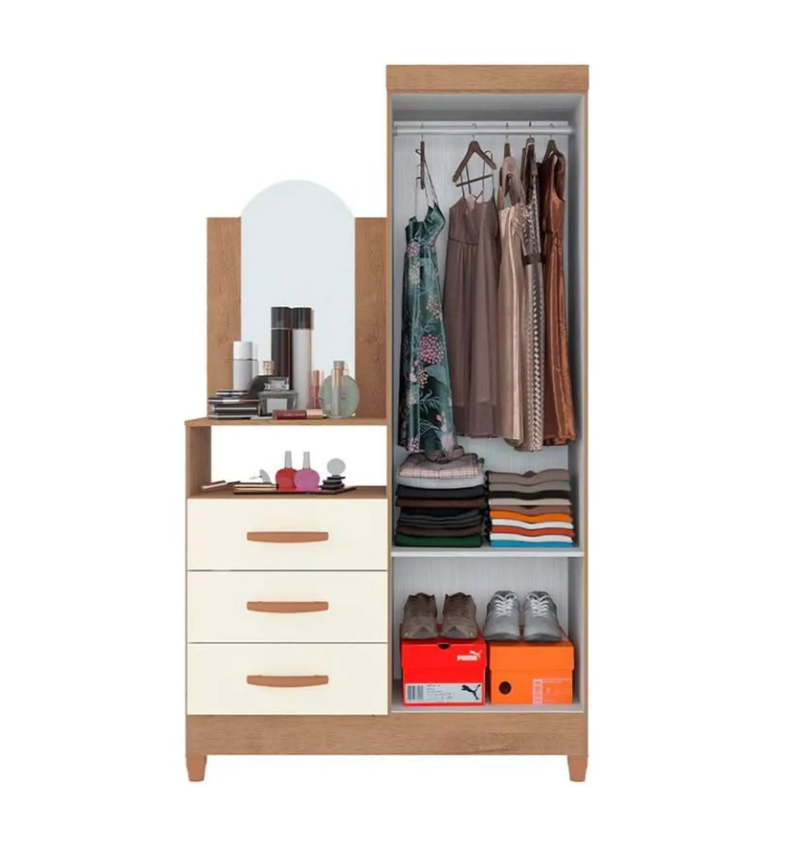 Console Teresina 1028R-515 Multipurpose  W101Cm*H180Cm*D40.5Cm Canela/ Off White (Limited 3 Months Warranty)