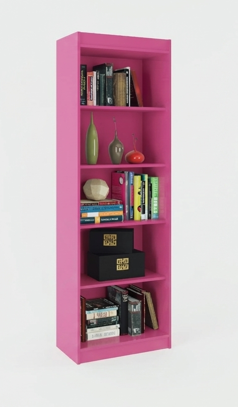 Bookcase Sapiranga 0187R-38 5 Shelves  W57*H177Cm Bright Pink  (Limited 3 Months Warranty)
