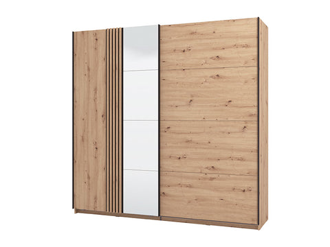 Wardrobe Ascalon 220 Og 2 Sliding Doors  220*61*217.5Cm Light Brown (Limited 3 Months Warranty)