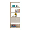 Bookcase Match 4234 4 Shelves  63*32*166Cm Off White / Oak  (Limited 3 Months Warranty)