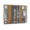Wardrobe Absolut Plus Glass 5517 7 Doors + 8 Drawers  W288Cm* H233M * D55Cm Grafite/Almendra (Limited 3 Months Warranty)