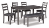 DINING SET BRIDSON RECT DRM TABLE SET (6/CN)  D383-325 76.2CM*91.4CM*152.7CM