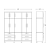 Wardrobe Triton 6229-295 11 Doors With 6 Doors  200*230*51Cm Cinnamon  (Limited 3 Months Warranty)
