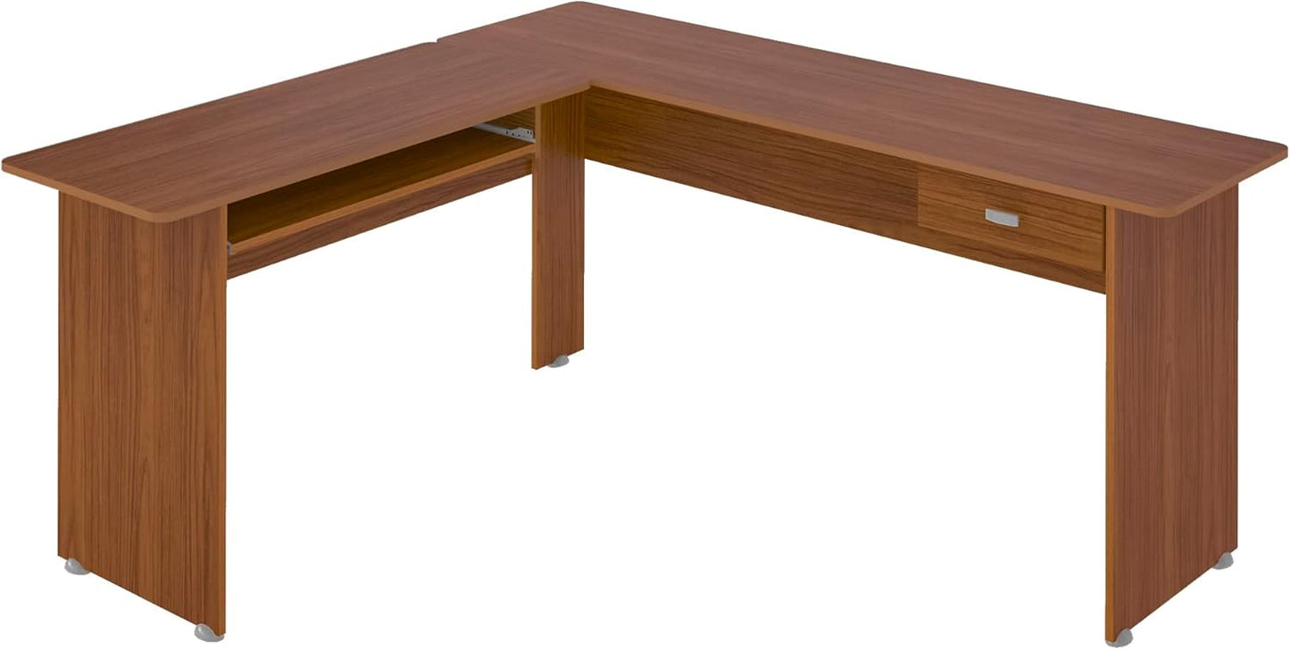 Office Table Cannes 4515 L Shape Desk With 1 Drawer Limited3 Months Warranty 150*165*73Cm Cedar