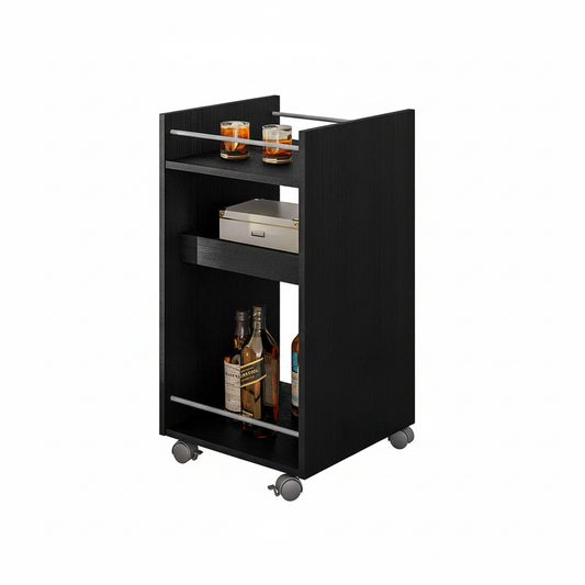 Cabinet Brito 3275 Compact Bar Cart 40*40*74.5 Cm Black  (Limited 3 Months Warranty)