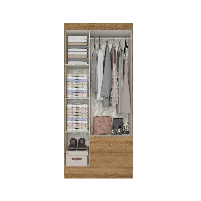 Wardrobe Astro 3P 5693 3 Doors 2 Drawers   182.0Cm*81.0Cm*47.0Cm Almendra (Limited 3 Months Warranty)