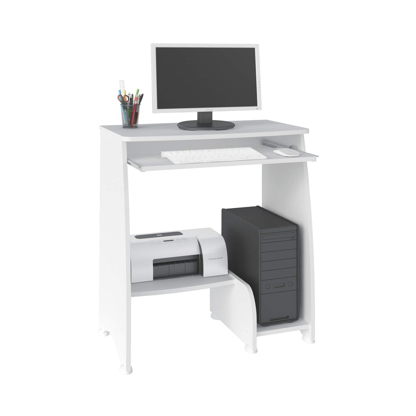 Office Table Pixel 3965 Computer Desk With Cpu Space And Keyboard Slides  88*46*78Cm Pine / Off White  (Limited 3 Months Warranty)