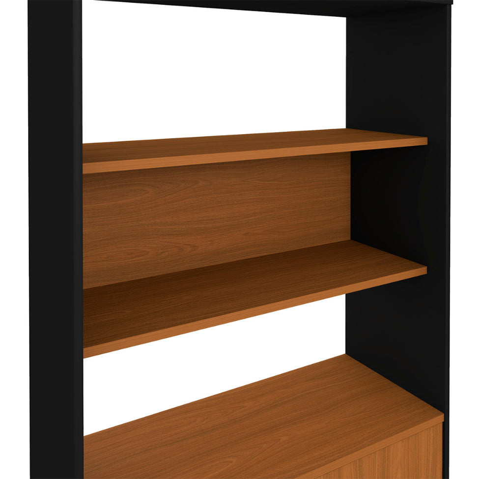 Bookcase Hit 6195 2 Doors With 1 Internal Shelf  90*36*183Cm Freijo/Black  (Limited 3 Months Warrantyhit 6195