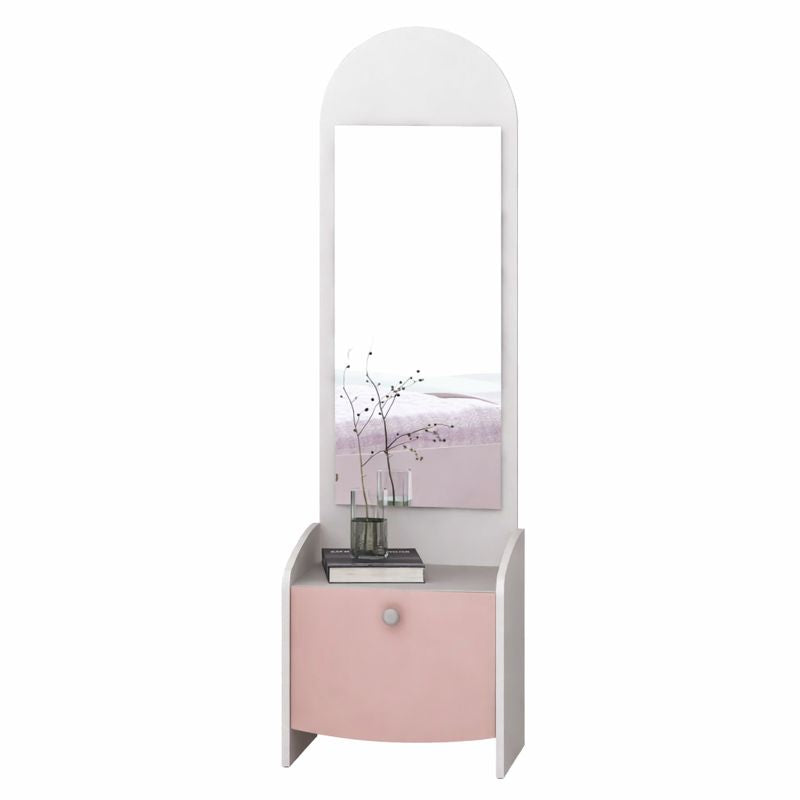 Night Stand Ternura 2969A With Mirror Panel  White/Pink/Grey  (Limited 3 Months Warranty)