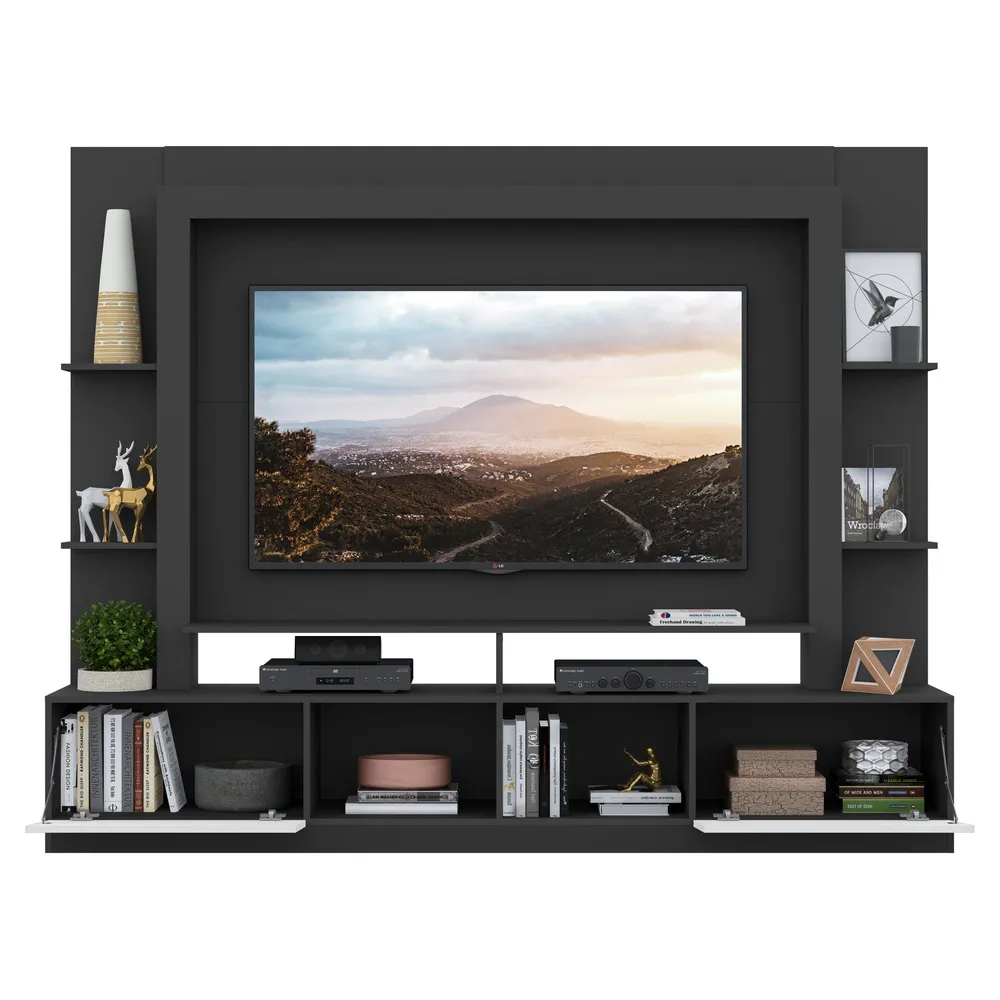 Tv Stand Mp3395 With Panelup To 65  171*213*38Cm Black/White (Limited 3 Months Warranty)