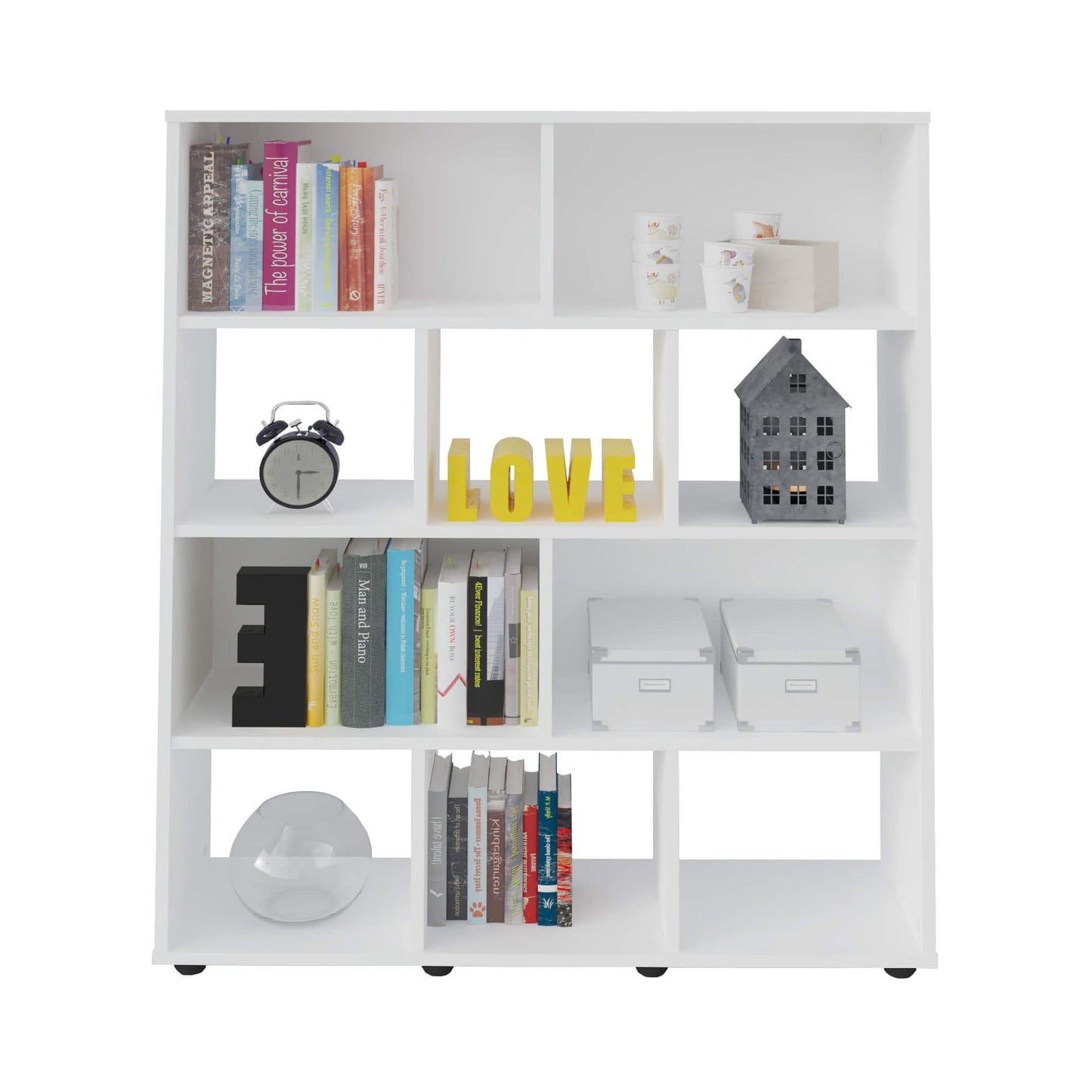 Bookcase Book 3466 Ten Niches  91*25*109Cm White  (Limited 3 Months Warranty)