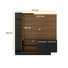 Tv Stand L2473 With Panel Up To 55  164*165*32.5Cm Wood/Black  (Limited 3 Months Warranty)